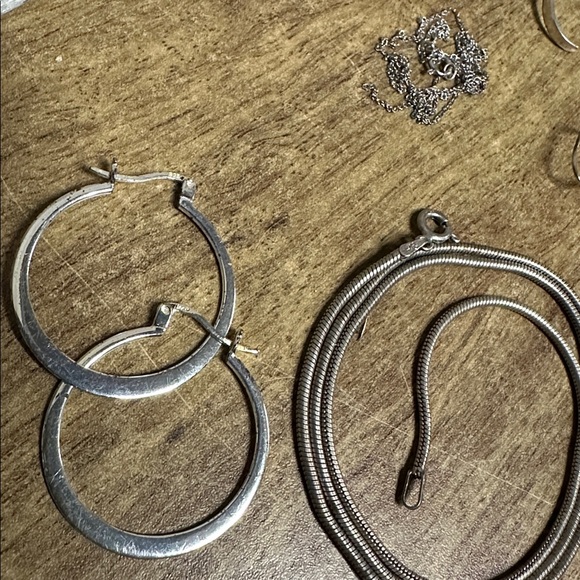 Sterling silver 925 earrings pendants rings brooch necklace chains jewelry mix - Picture 9 of 10